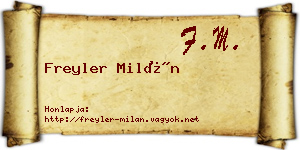 Freyler Milán névjegykártya