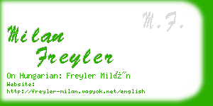 milan freyler business card